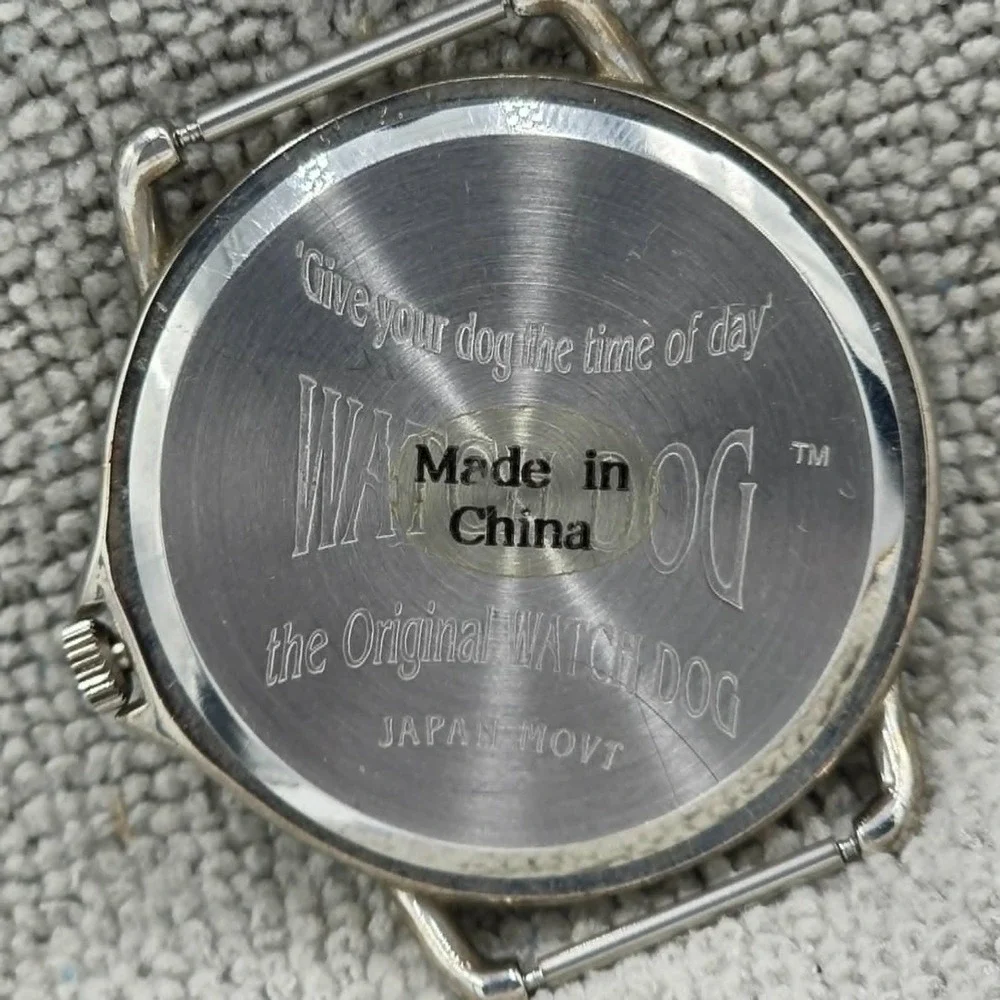 Original Watch Dog Stainless Steel Roman Numerical Watch Face Untested Vintage